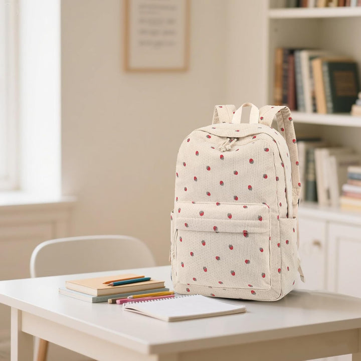 LEDAOU Rucksack für Teenager Mädchen Schulrucksack grosse Büchertaschen Grundschule High School Cord