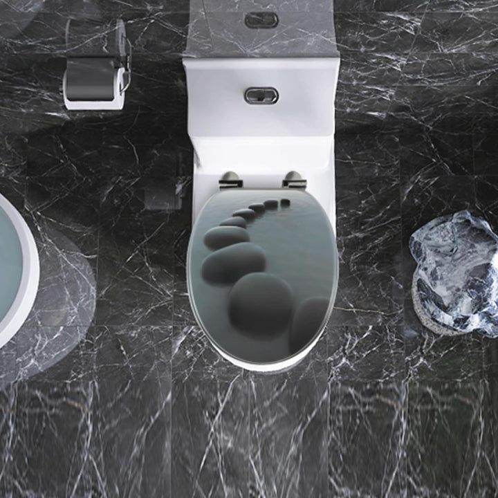 SINOBATH WC-Sitz Schwarz Matt mit Absenkautomatik, Klodeckel O-Form aus stabilem MDF, Toilettendecke