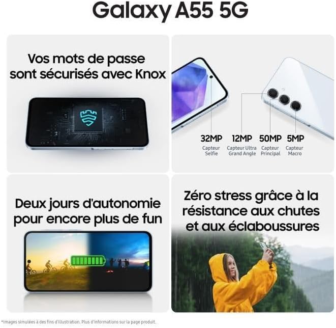 SAMSUNG Galaxy A55 5G Smartphone 128 GB Mitternachtsblau