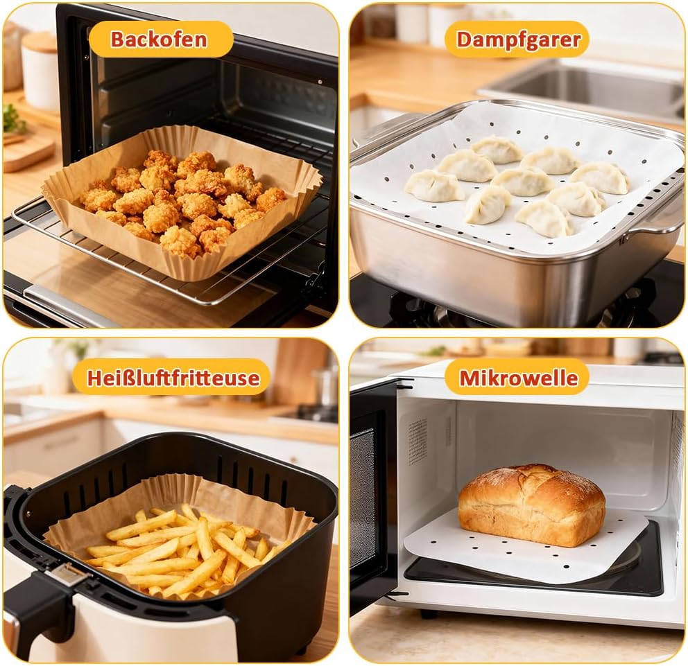 BYKITCHEN 200PCS Air Fryer Liners for Ninja Combi 12-In-1 Multi-Cooker, 100PCS Disposable Air fryer