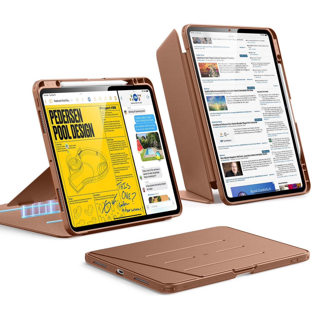 ESR für iPad Pro 13 Zoll Hülle (M5/M4) 2025/2024, Vertikaler Ständer, Multi-Winkel, Ultra-stabile Hü