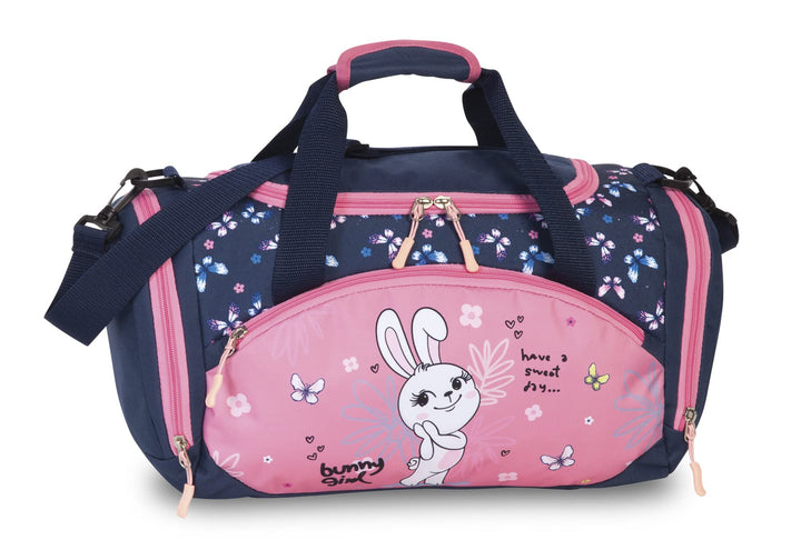 Sporttasche mit süssem Hirsch Motiv für Jungen und Mädchen Blau/Rosa, Blau/Rosa