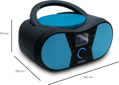 MOOOV 477412 CD-Player Sportman mit UKW-Radio, USB-Port, Sleep- und ID3-Funktionen Blue & Black, Blu