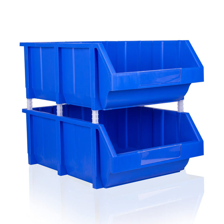2er Set Sichtlagerkästen PK024, L60xB40xH22cm in Blau | Kunststoffboxen mit Aufhängevorrichtung | Kl