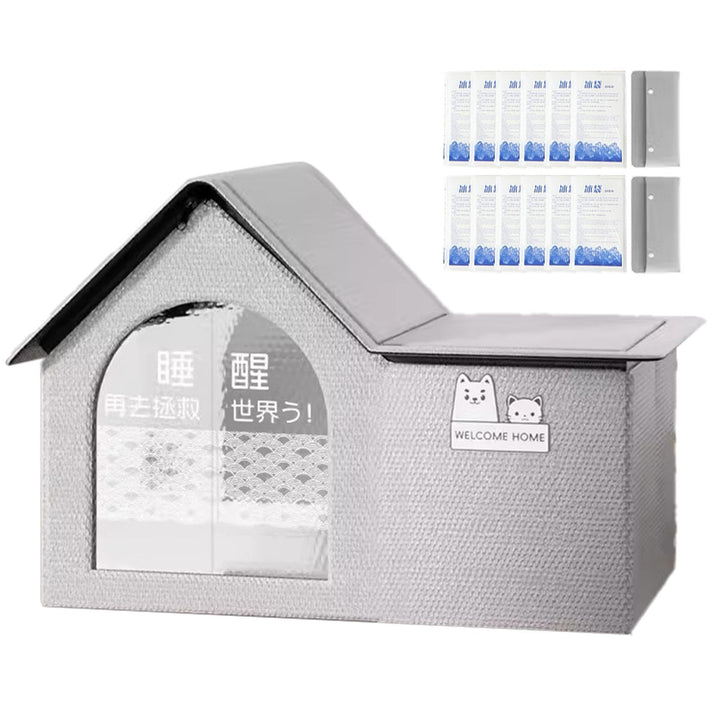 Generic Kühlhaus, belüftetes Katzen- und Hundehaus mit 10 Kühlakkus, wasserdicht, mittelgross, aus A
