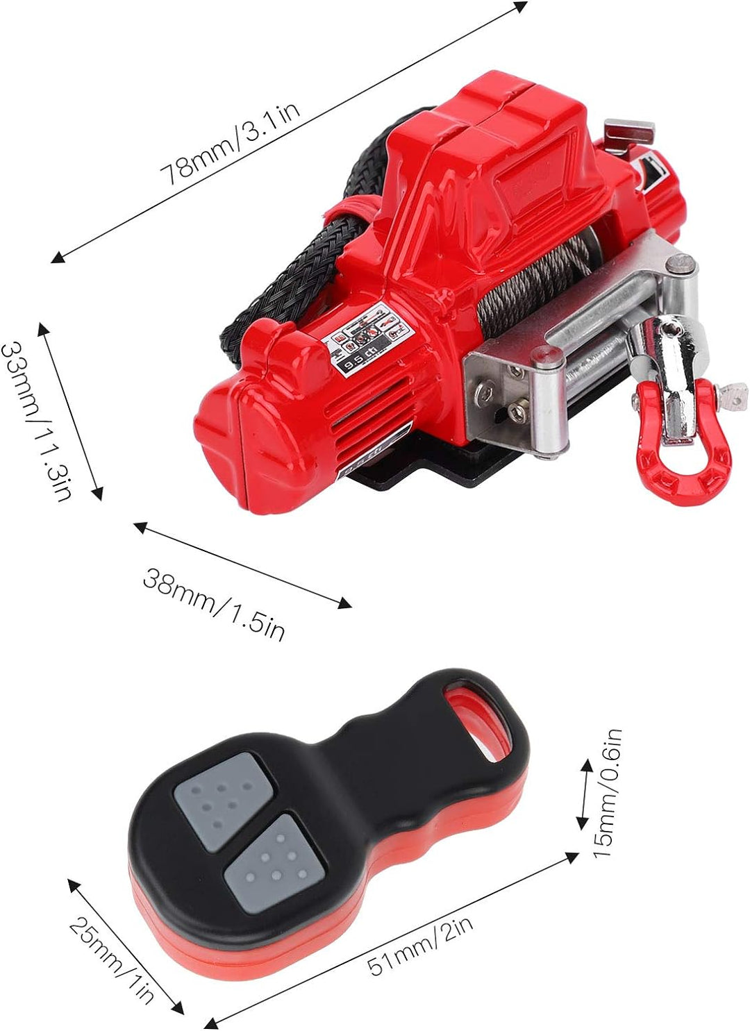 RC-simulierte Winde, Fernbedienung RC-Windenempfängerset RC-Zubehör Kompatibel mit Axial SCX10 90046