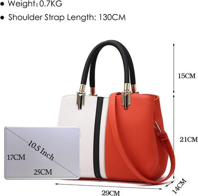 FANDARE Elegante Damen Umhängetaschen Schultertasche Frauen Handtasche PU Leder Wasserdicht für Büro