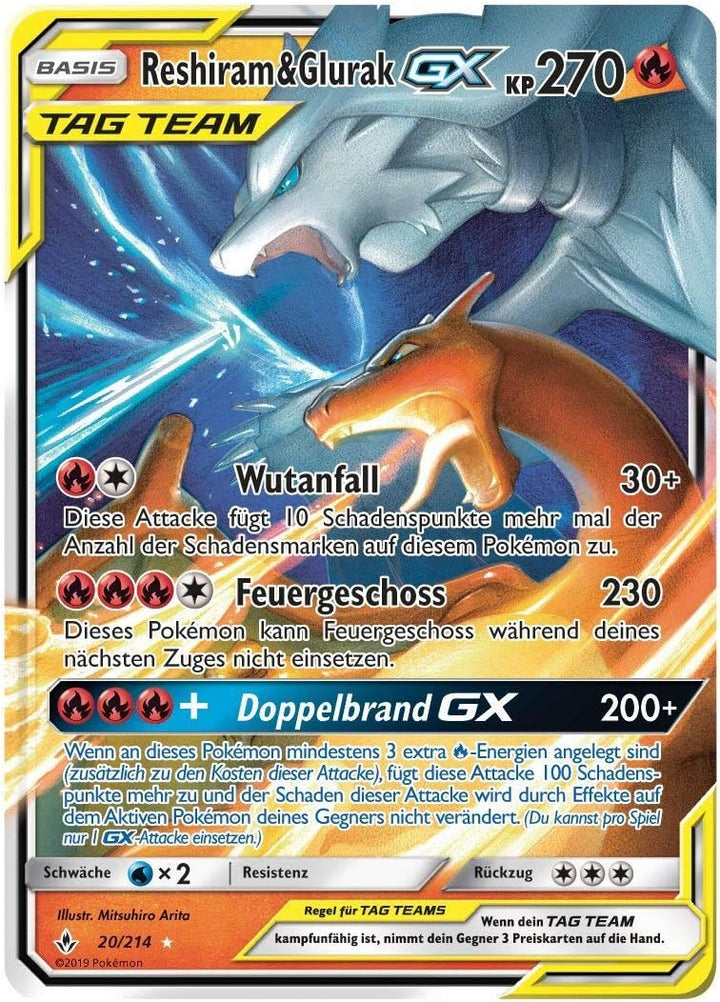 Pokêmon Pokémon-Sammelkartenspiel: Liga Kampfdeck Reshiram & Glurak GX - Neu & OVP - Deutsch
