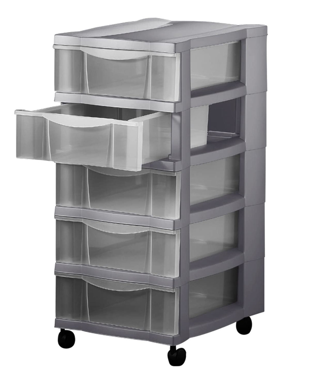 Schubladenschrank mit 5 Schubladen und Rollen Rollwagen Rollcontainer Bürocontainer rollbar Kommode