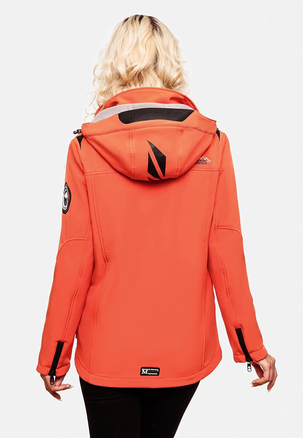 MARIKOO Damen Softshelljacke wasserdichte Funktionsjacke mit Abnehmbarer Kapuze Mount-Cho-Oyu, Coral