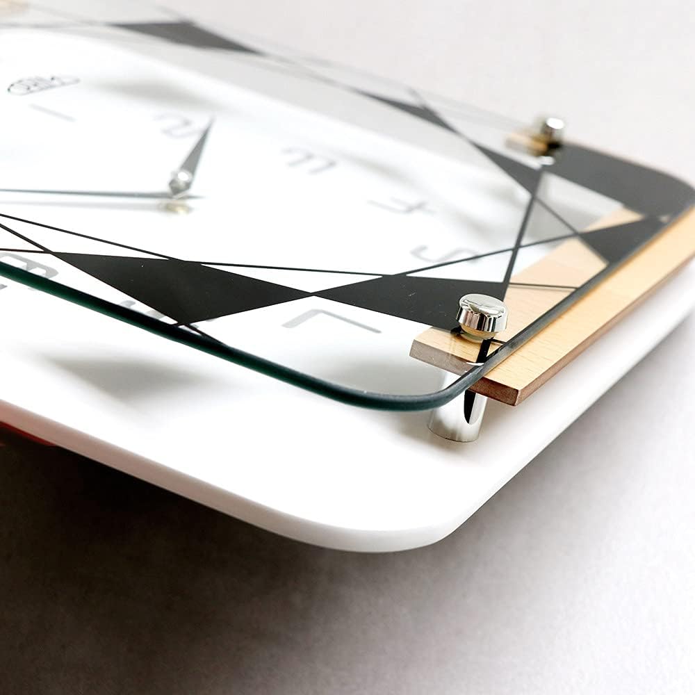 PRIM Modern White Wooden Wall Clock - Wanduhr 30CM, Moderne quadratische Wanduhr. Holzwanduhr mit Mu