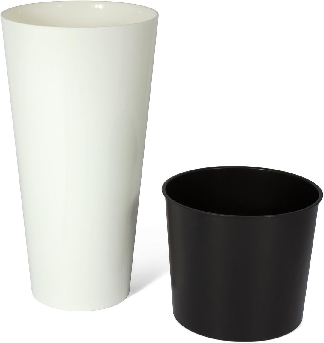Maceta brillo TUBUS SLIM 64L., dimensiones (mm) 400x400x762, color Blanco Weiss 40x76,2 Single, Weis