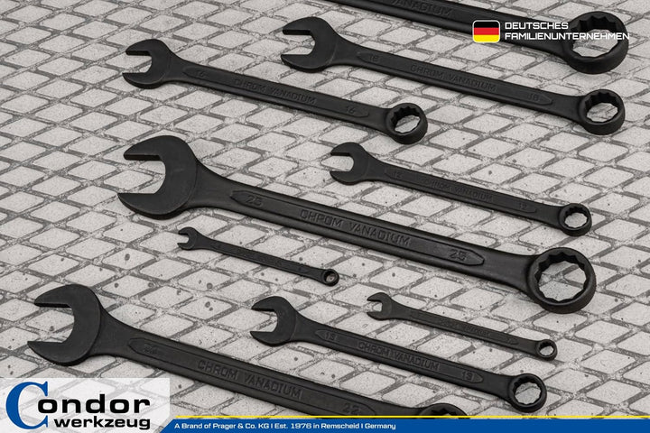 CONDOR Werkzeug 55025 | Gabel-Ringschlüssel-Satz | 25-tlg. | 6-32 mm | Chrom-Vanadium-Stahl matt sch
