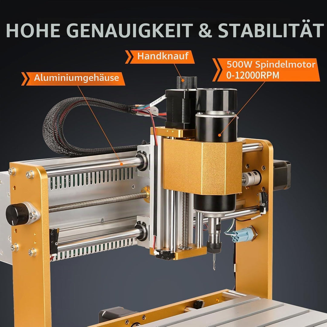 LUNYEE 500 W Ganzmetall CNC-Fräsmaschine, 3018 Pro Max CNC-Holzfräse, 3-Achsen-Metall fräsmaschine z