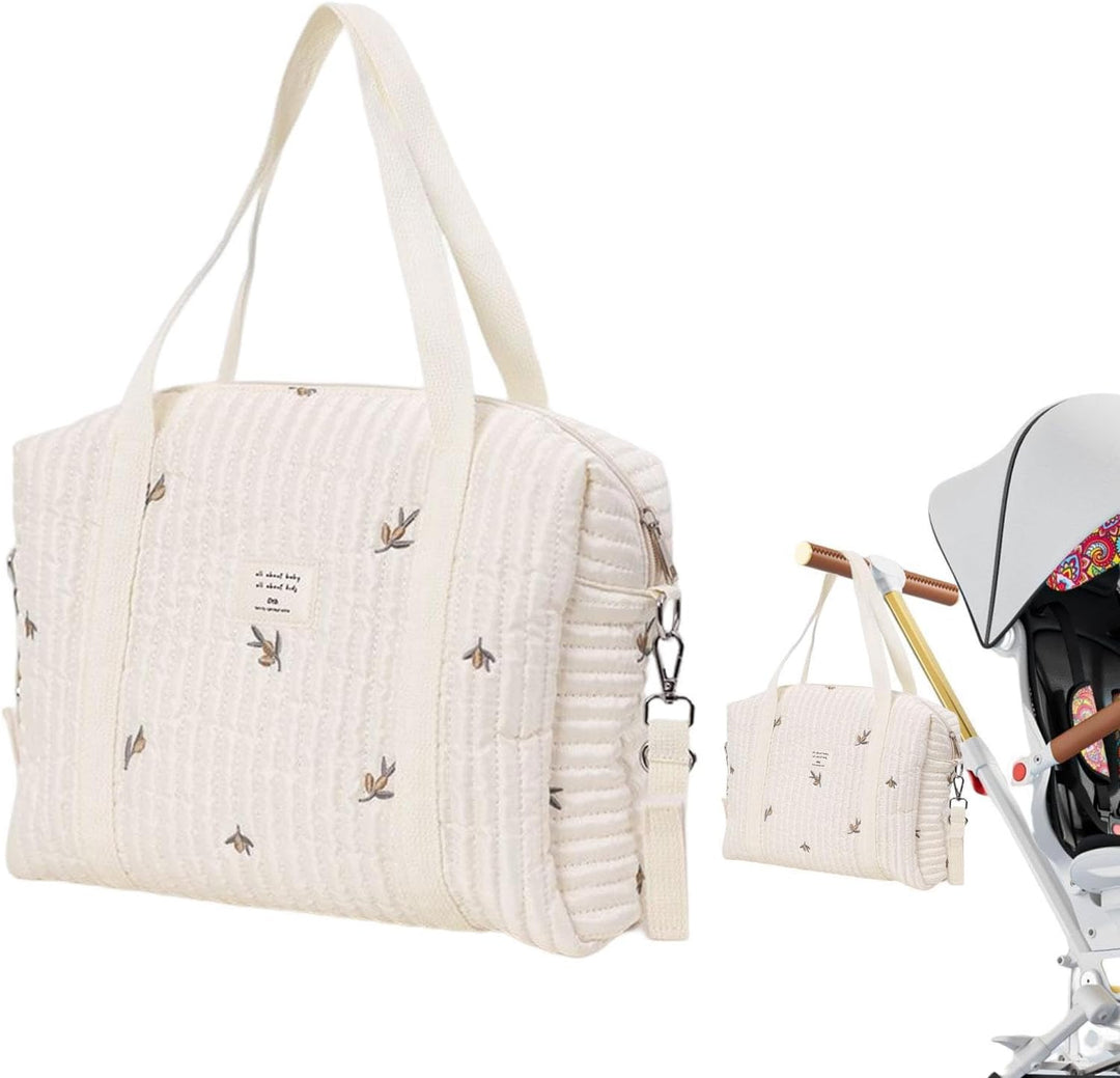 Wickeltasche für Babys, bestickt, Wickeltasche, grosse Kapazität, Baumwolle, grosse Kapazität, Baumw