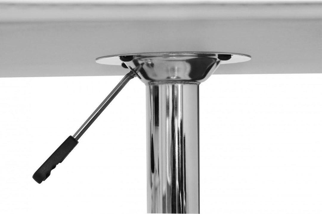 FineBuy Stehtisch Bistrotisch Kunstleder höhen-verstellbar quadratisch | Design Bartisch Chrom robus