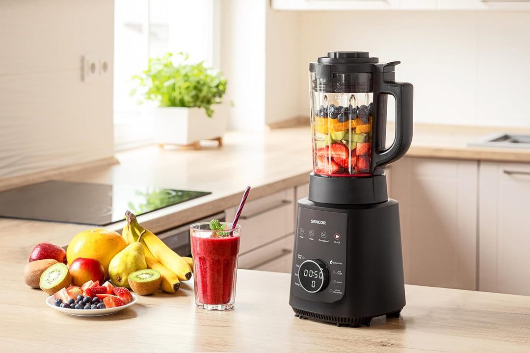 Sencor Hochleistungsmixer mit Heizfunktion, Professioneller Mixer & Suppenkocher Warm Kalt, 7 automa