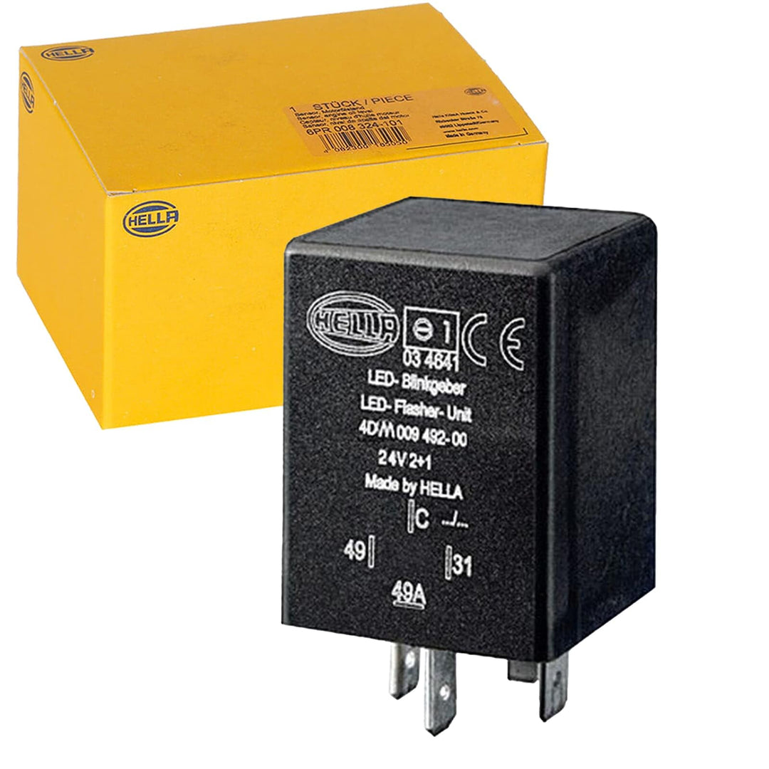 HELLA - Blinkgeber - 24V - 4-polig - Anbau - elektronisch - mit Halter - 4DM 009 492-001