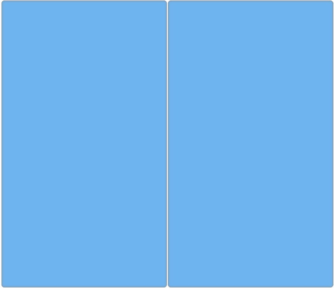 banjado® Herdabdeckplatte Glas 2-teilig je 30x52 cm/Schneidebrett Herdabdeckung mit Motiv Pastellbla