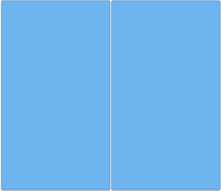 banjado® Herdabdeckplatte Glas 2-teilig je 30x52 cm/Schneidebrett Herdabdeckung mit Motiv Pastellbla