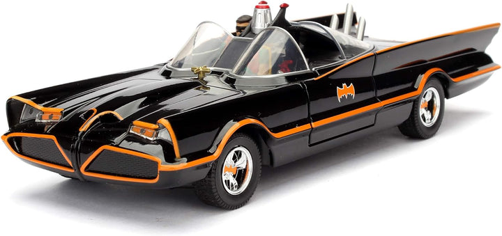Jada Toys Classic Batmobil 1966, hochdetailiertes 1:24 Modellauto inkl. Batman & Robin Figur, Türen