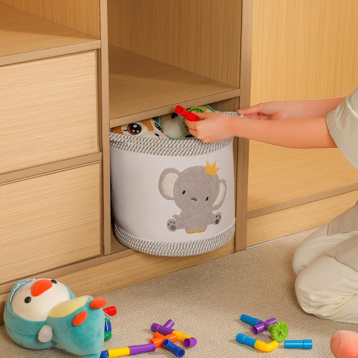 Deckenkörbe, Babyspielzeugkorb, Wäschekorb, süsser Elefant Kinderzimmer Aufbewahrungskorb, gewebtes