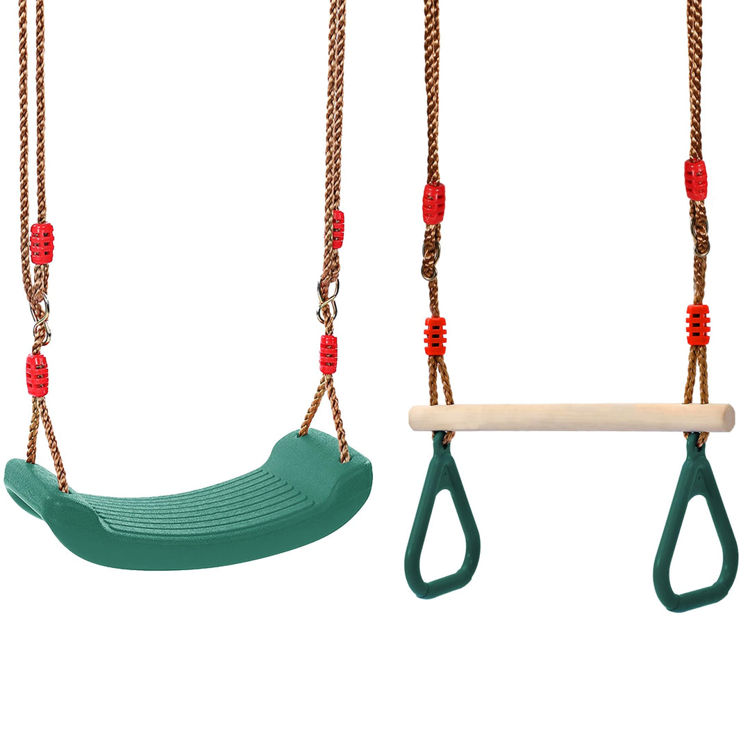 REDCAMP Schaukelgarnitur, Kinderschaukel Outdoor Indoor und Trapeze Schaukel mit Gymnastics Rings, W