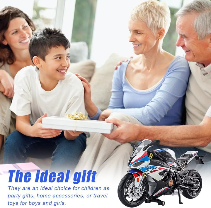 DAJASD 1:12 Motorrad Modell, Motorrad Spielzeug Mit Licht- und Soundeffekten, Mini Motorra, Miniatur