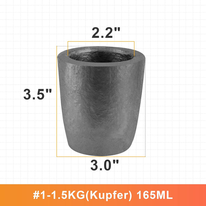 lormuzi Siliziumkarbid-Graphittiegel,Schmelztiegel zum Schmelzen von Metall,Halten den hohen Tempera