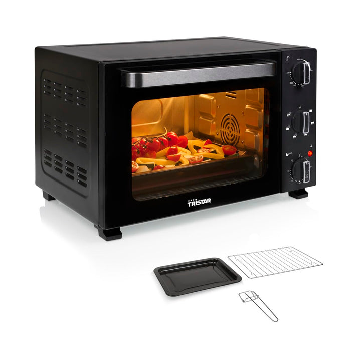 Tristar Heissluftofen, 27L Kapazität, 1500W, 6 Heizarten, Umluftfunktion, 90 Min Timer, 90–230 °C Th