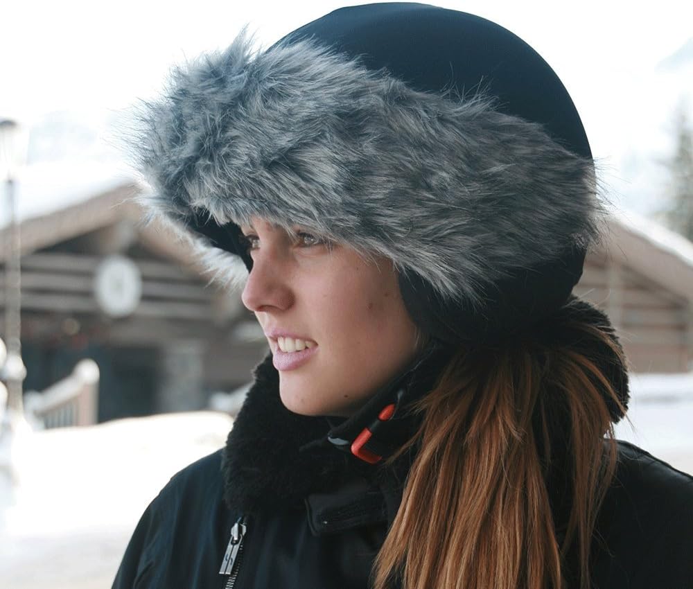 Coolcasc Ski Helm, Fell Gris Fourrure, Gris Fourrure