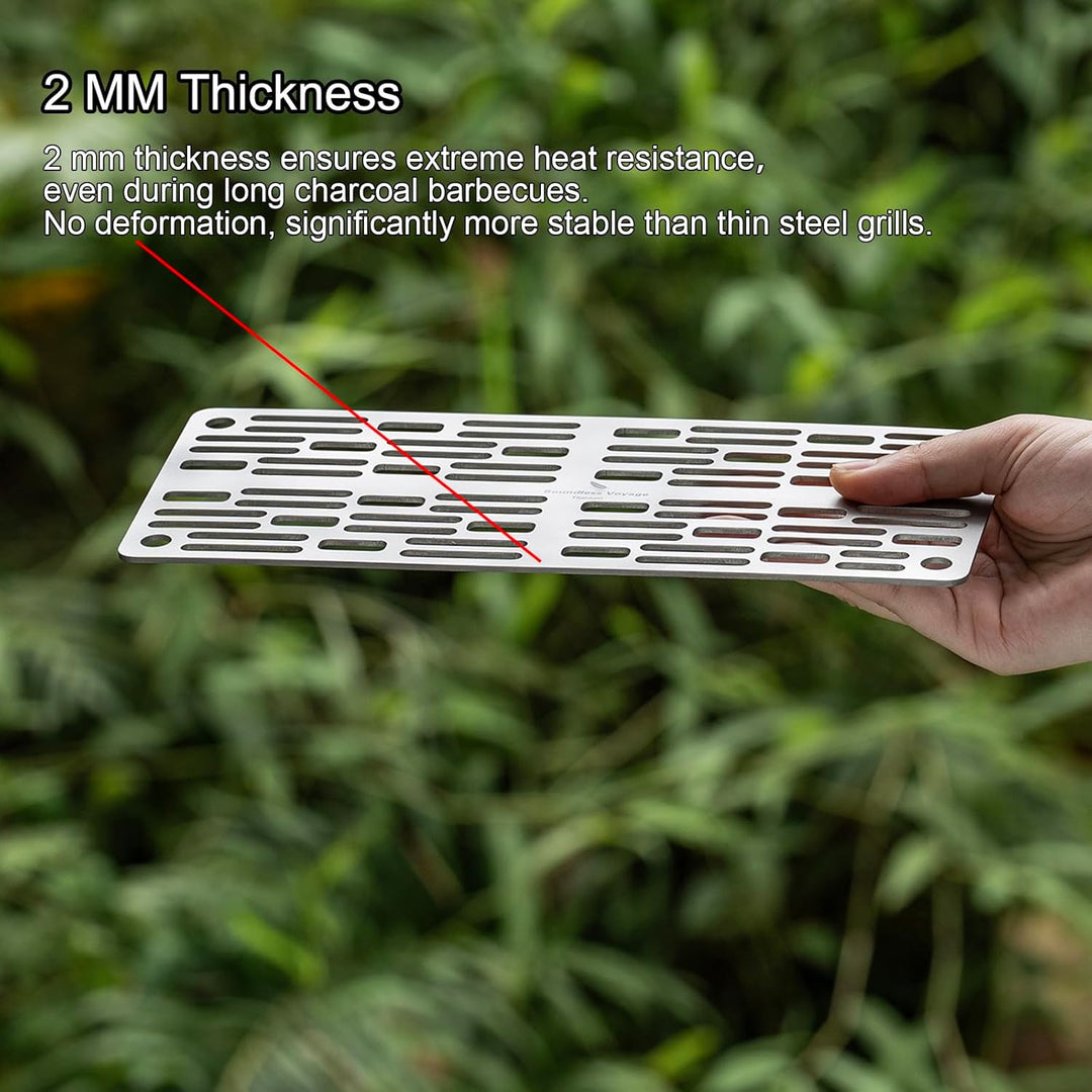 iBasingo Titan Grillrost Ultraleichtes Outdoor Grillzubehör für Camping, Wandern & Backpacking 2mm D