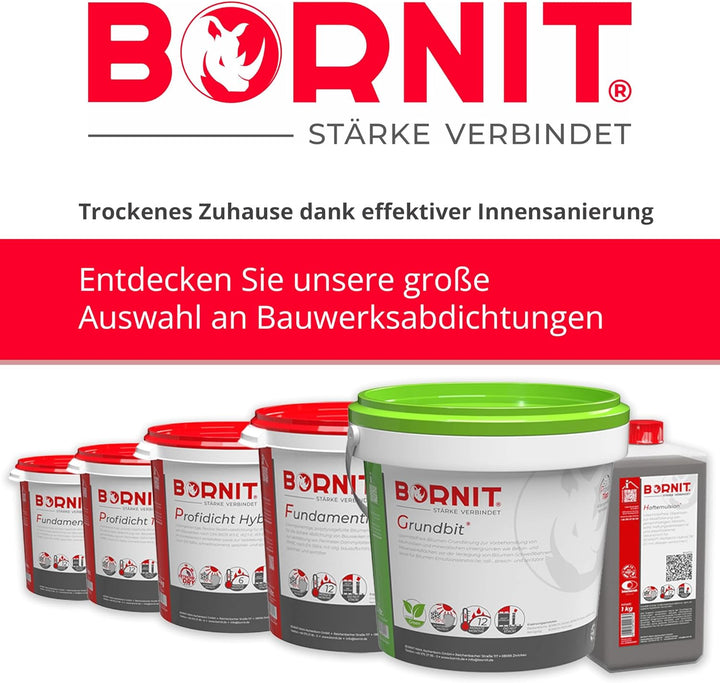 BORNIT Kaltkleber Bitumen Kleber Dachbeläge [bis 12,5% Neigung] 5L Klebstoff Bitumen Lösemittel Gart