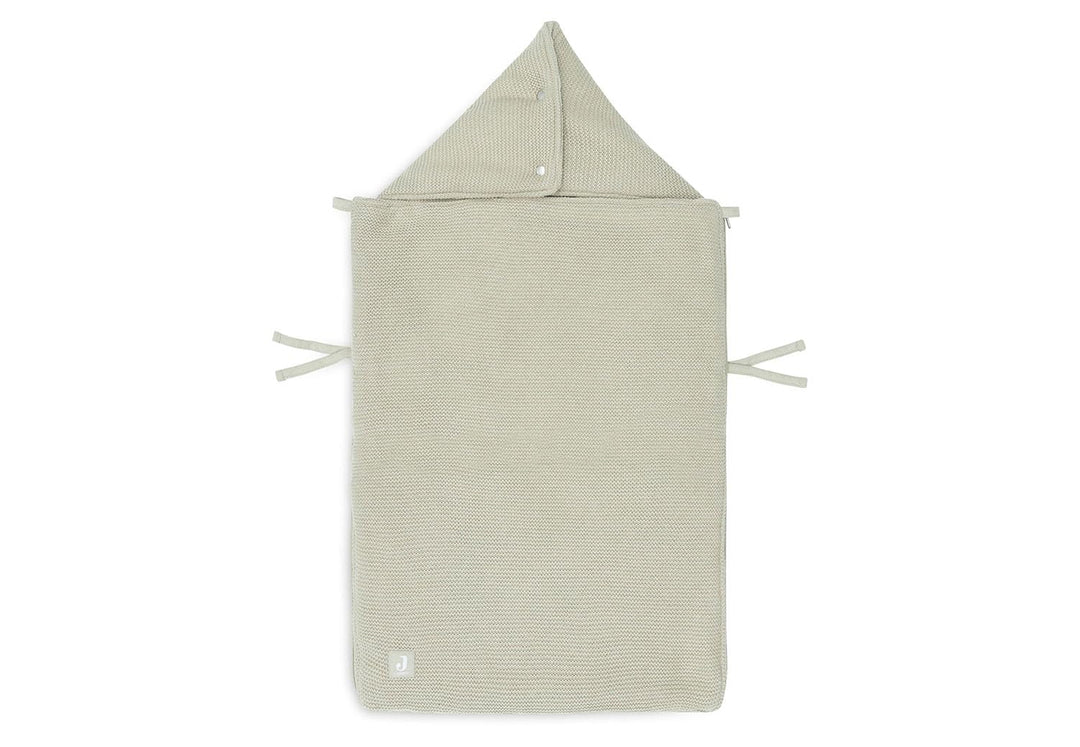 Jollein Fusssack Basic Knit Olive Green - Für Babyschale Kinderautositz Gruppe 0+ und Kinderwagen -