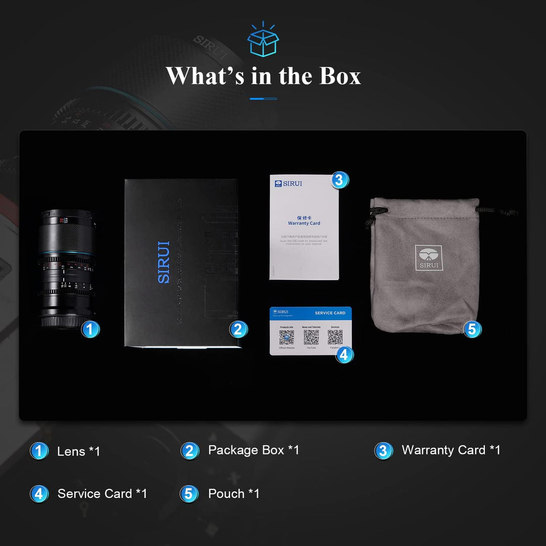 SIRUI Saturn 35mm T2.9 1.6X Vollformat Kohlefaser Amorphe Prime Linse Objektiv, Leichte Kinolinse Ob