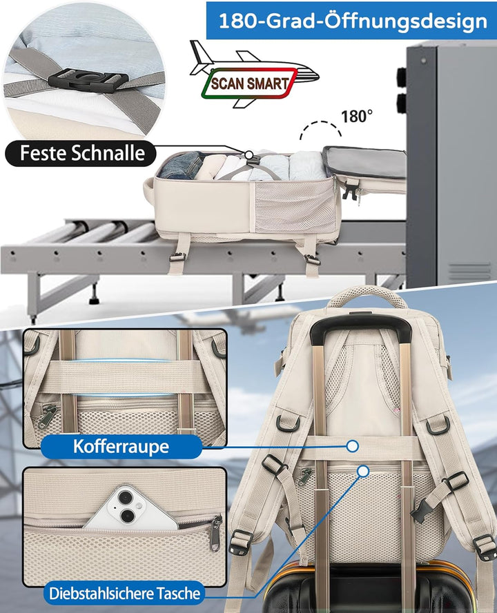 Handgepäck Rucksack 40x30x20 cm Travelite Reiserucksack 24L für Ryanair EasyJet Eurowings Flugreisen