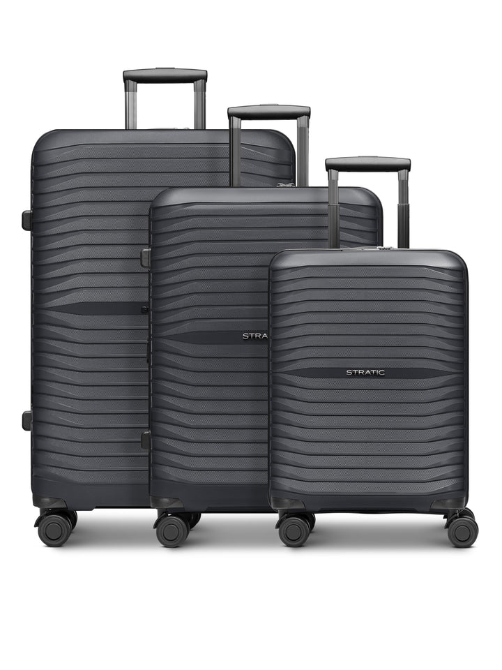 Stratic Koffer-Set 3-teilig für Damen und Herren | Reise-Trolleys 50 x 29 x 76 cm aus hochwertigem,