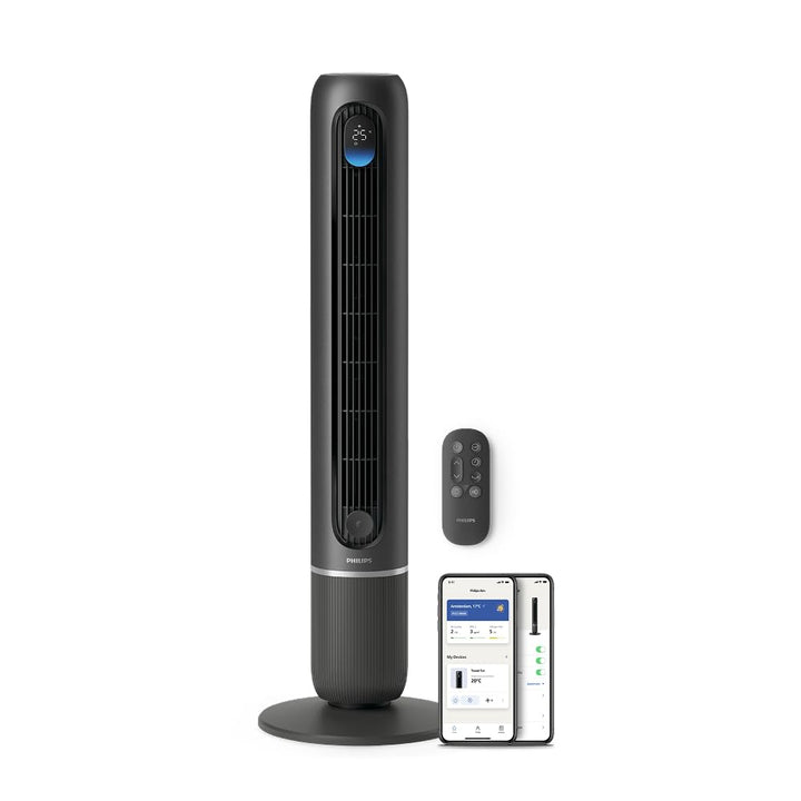 Philips Smarter Turmventilator 7000 Series – 8,4 m/s stark, ultraleise 22 dB, energieeffizient, App