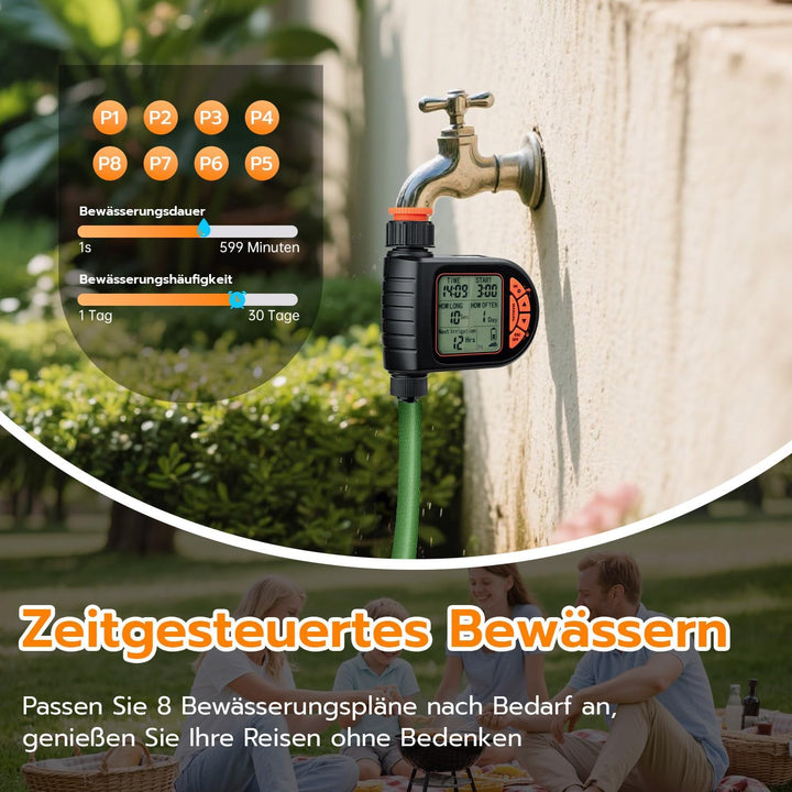 Mcbazel Bewässerungscomputer, Bewässerungsuhr mit Regenverzögerung, Automatische/Manuell Bewässerung