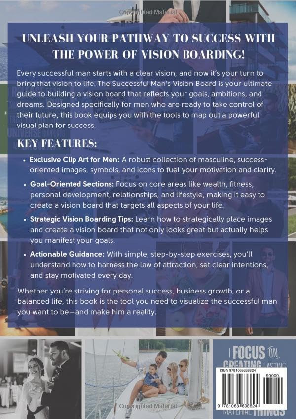 The Successful Man's Vision Board: A Clip Art Book with Exercises and Reflections to visualize your
