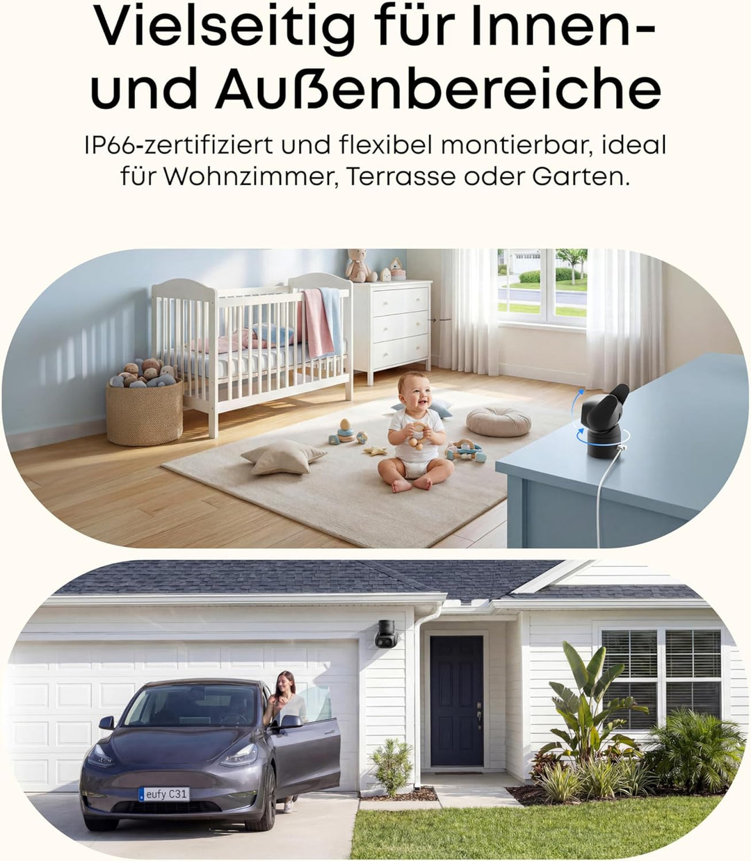 eufy Überwachungskamera C31 kabelgebunden, Überwachungskamera Aussen | Farbnachtsicht, ohne Abo, 24/