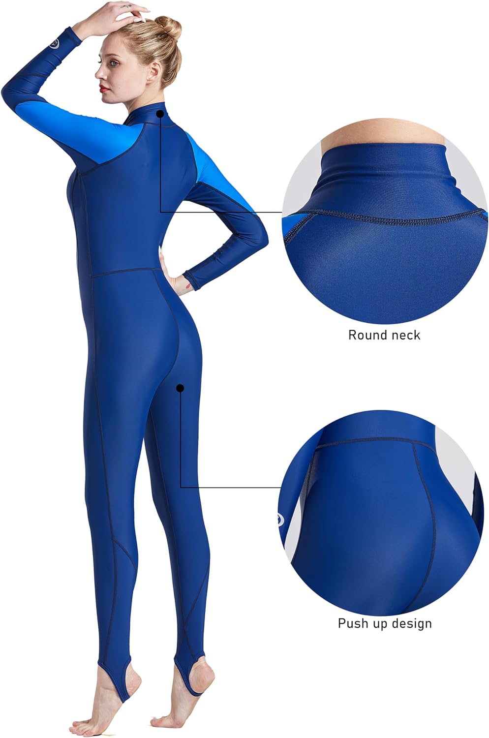 Damen Herren Lange Ärmel Tauchanzug One Piece UV-Schutz Badeanzug Sommer Herbst M Damen, M Damen