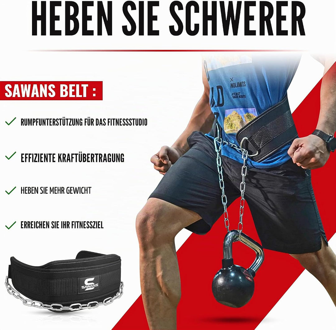 Dip-Gürtel mit 91,4 cm Heavy Duty Bodybuilding Gewichtheben Dip Stahlkette für Klimmzüge Übung Fitne