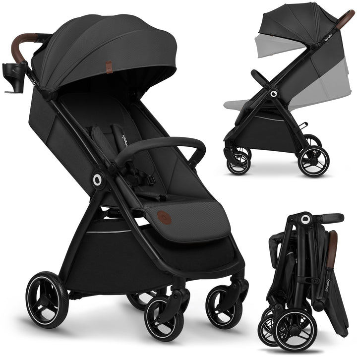 LIONELO INGRID Kinderwagen bis 22 kg von 6 Monaten bis 4 Jahren Grosse 360° schwenkbare Räder Volle