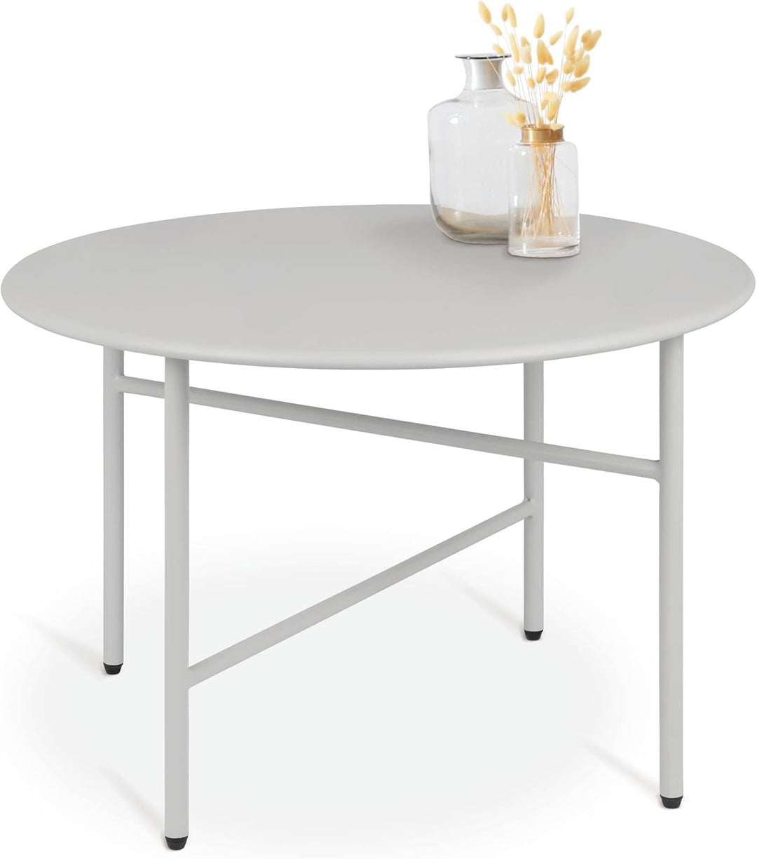 Beistelltisch Outdoor Gartentisch Rund Ø 53 cm Tischplatte Kratzfest – Stabiler Wohnzimmer Couchtisc