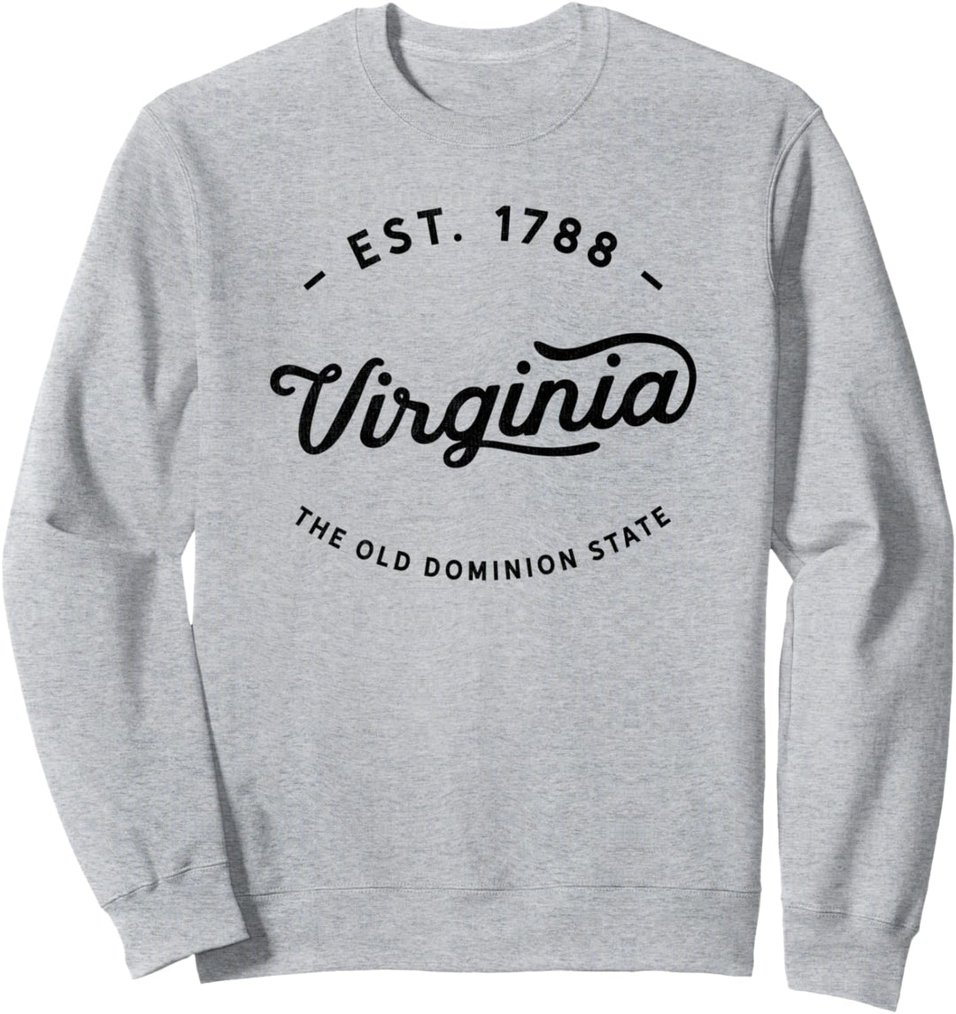 Classic Retro Vintage Virginia USA Throwback 1788 Novelty Sweatshirt
