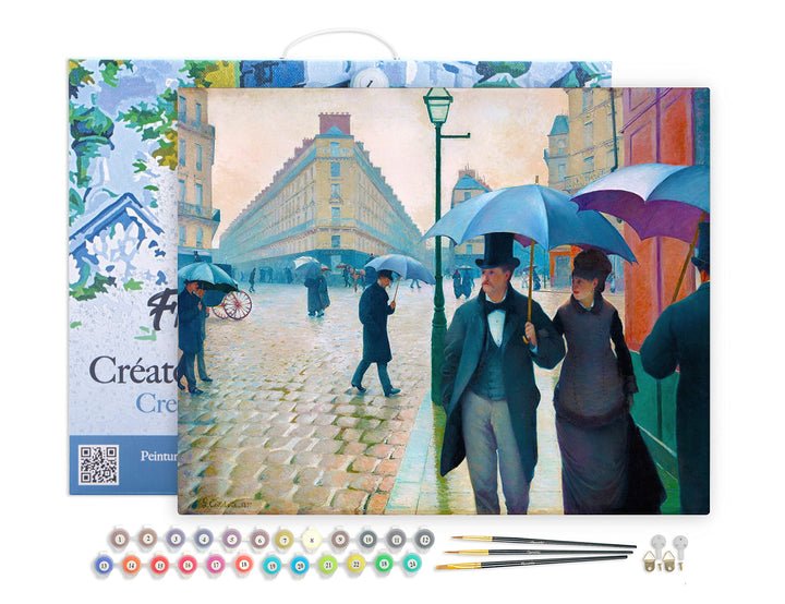 Figured'Art Malen Nach Zahlen Erwachsene Mit Rahmen Paris-Strasse, Regentag - Gustave Caillebotte -