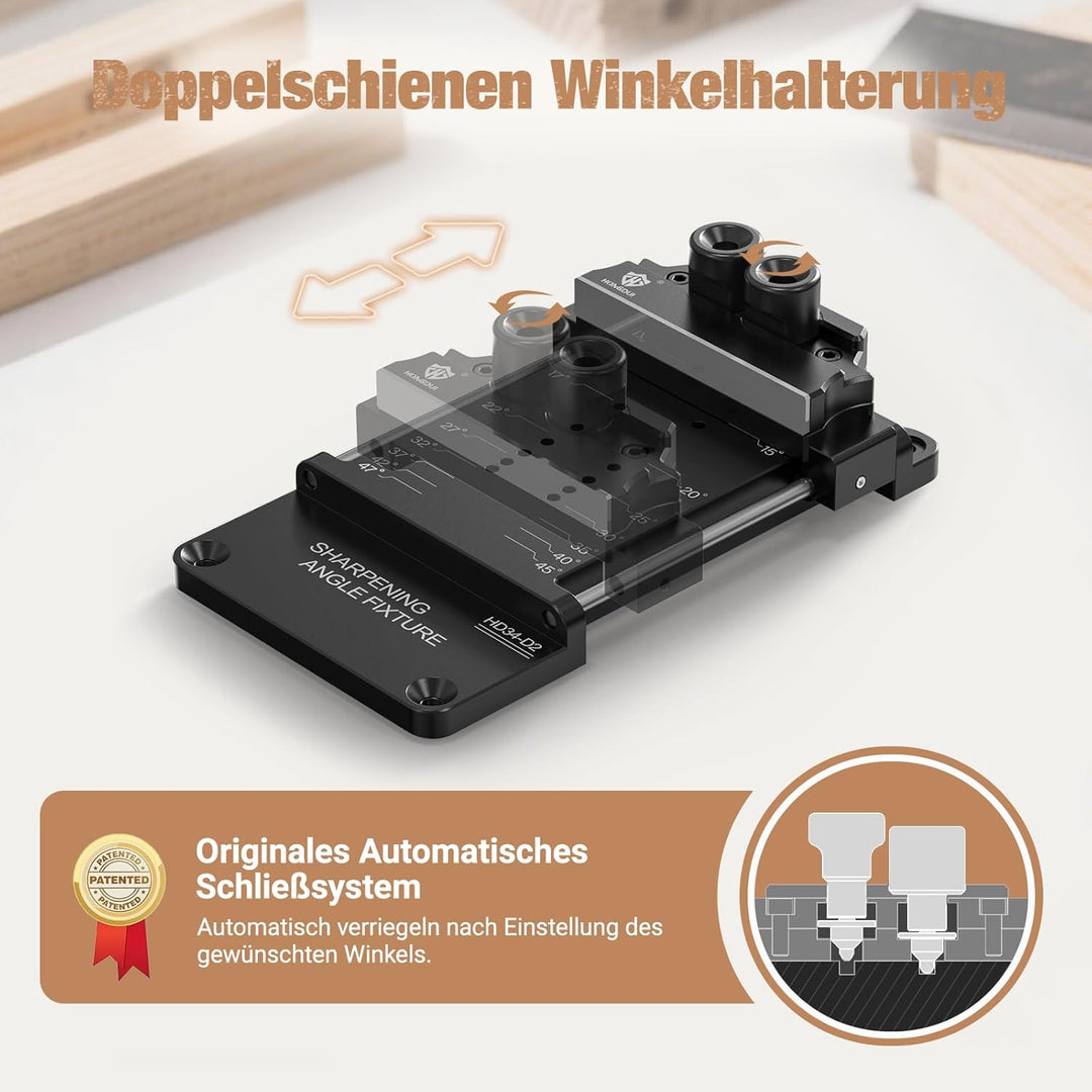 HONGDUI Schleifhilfe Stechbeitel Kit, mit Schärfhalter, Winkelvorrichtung, Schnelle Winkeleinstellun