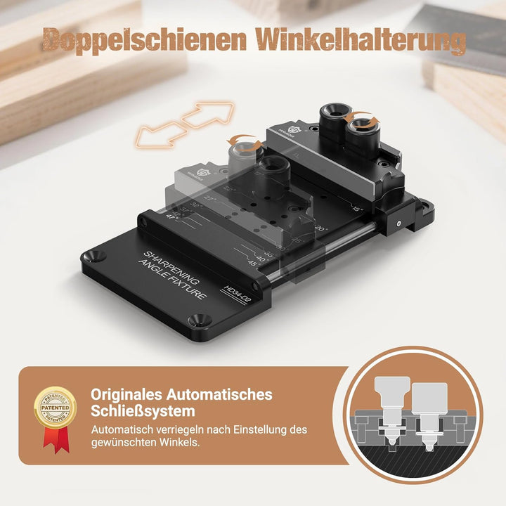 HONGDUI Schleifhilfe Stechbeitel Kit, mit Schärfhalter, Winkelvorrichtung, Schnelle Winkeleinstellun