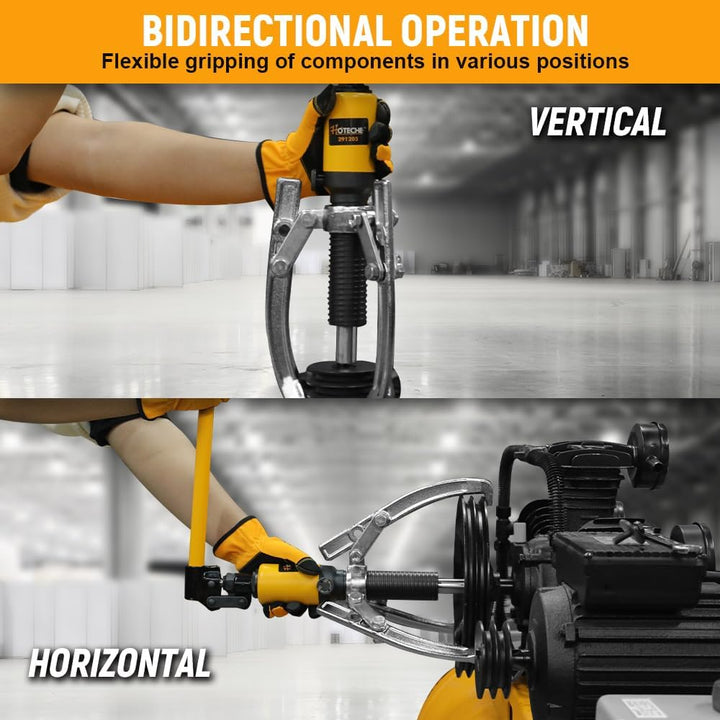 Hoteche 5TON hydraulischer Abzieher - Abzieher Set für professionelle Anwendungen in Schwarz (50-200